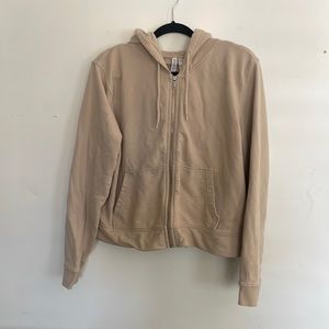Beige Zip-up Hoodie